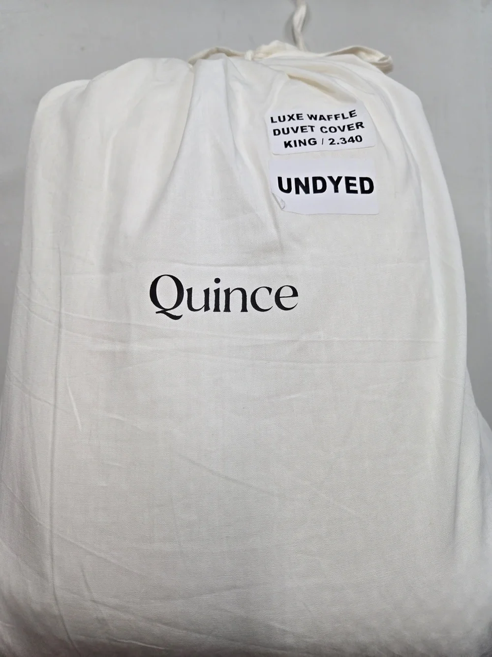 NWOT QUINCE Organic Luxe Honeycomb Duvet Cover King/Cal King Undyed 9292